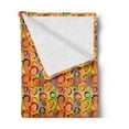 thumbnail image 2 of Colorful Soft Flannel Fleece Blanket, Pattern with 3D Vibrant Colored Ring Shapes on Grunge Striped Rainbow Background, Cozy Plush for Indoor and Outdoor Use, 70" x 90", Multicolor, by Ambesonne, 2 of 5