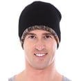 thumbnail image 4 of Simplicity Winter Snow Knit / Fleece Reversible Beanie, One Size, Black/Camo, 4 of 4