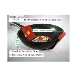 Ceramic Marble Coated Cast Aluminium Non Stick Wok 26 cm (10 inches)