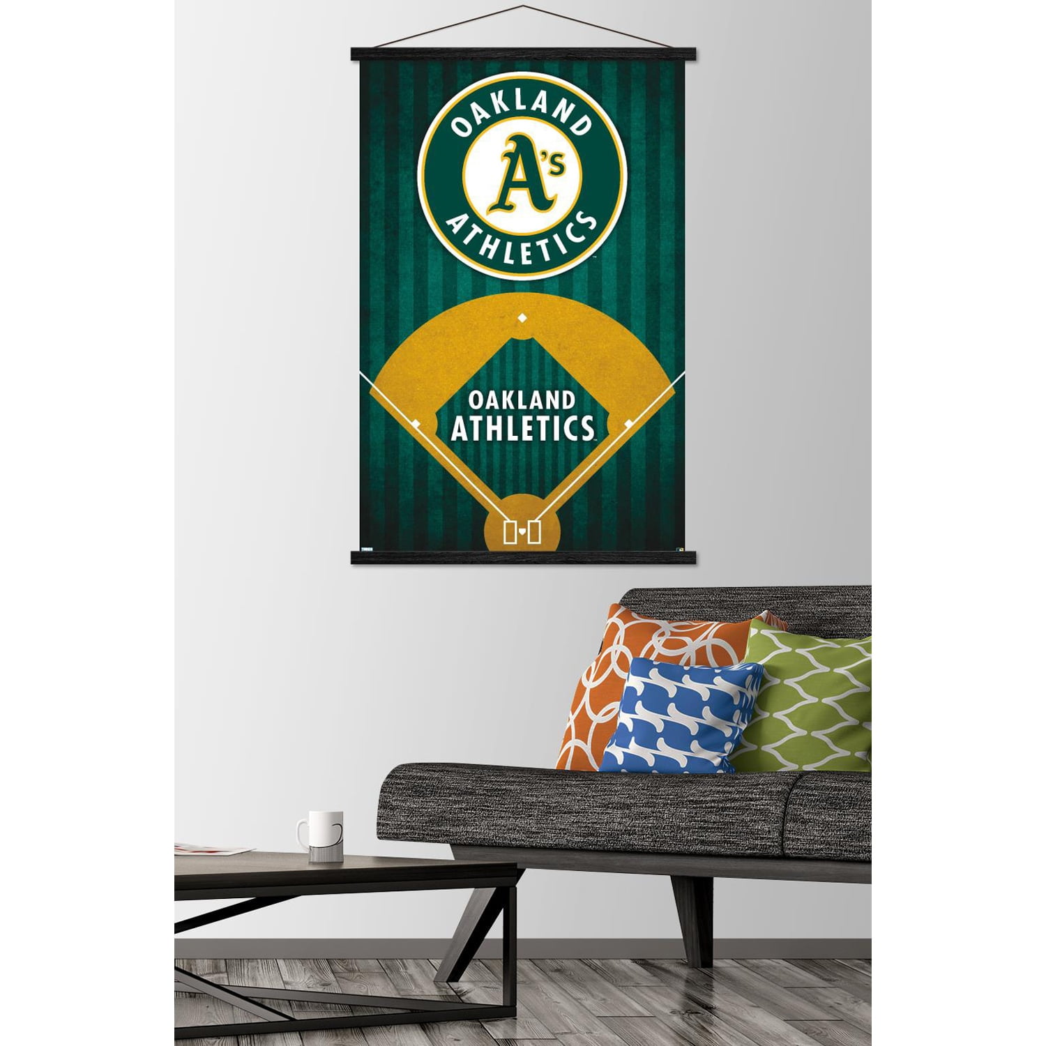 MLB Oakland Athletics - Logo 20 Wall Poster with Wooden Magnetic Frame, 22.375" x 34"