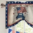 thumbnail image 5 of Happy Independence Day Tie Up Valances Curtain, Adjustable Kitchen Blue Cartoon Truck U. S, Flag Retro Valances for Windows Decor, Rod Pocket Short Curtains Set for Bedroom/Bathroom, 42"x12", 5 of 9