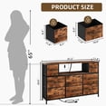 thumbnail image 3 of Eunos Tv Stands for 65" Tv with 8 Drawers, LED & Power Outlets for Bedroom, Living Room, Wood Grain Print, 3 of 8