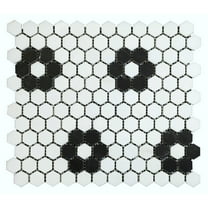 Thassos White and Black 1" x 1" Marble Honeycomb Mosaic Wall & Floor Tile - Case (10 Sheets)