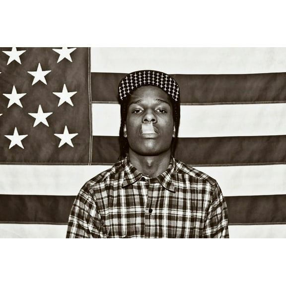 BINFA-Wall Art ASAP Mob Rocky with Flag 12" x 18" Poster