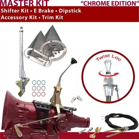 American Shifter AOD Shifter Kit 8 in. E Brake Cable Clevis Trim Kit Dipstick for D5B1E