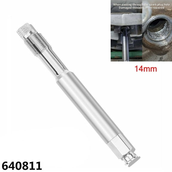 Automotive 14mm Back Tap Thread Repair Tool Kit Sparkplug Straightening Tool 640811-