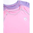 thumbnail image 3 of Pink Platinum Girls' Rash Guard Shirt - 2 Pack UPF 50+ Long Sleeve Quick Dry Swim Shirt (Size: 4-16), 3 of 7
