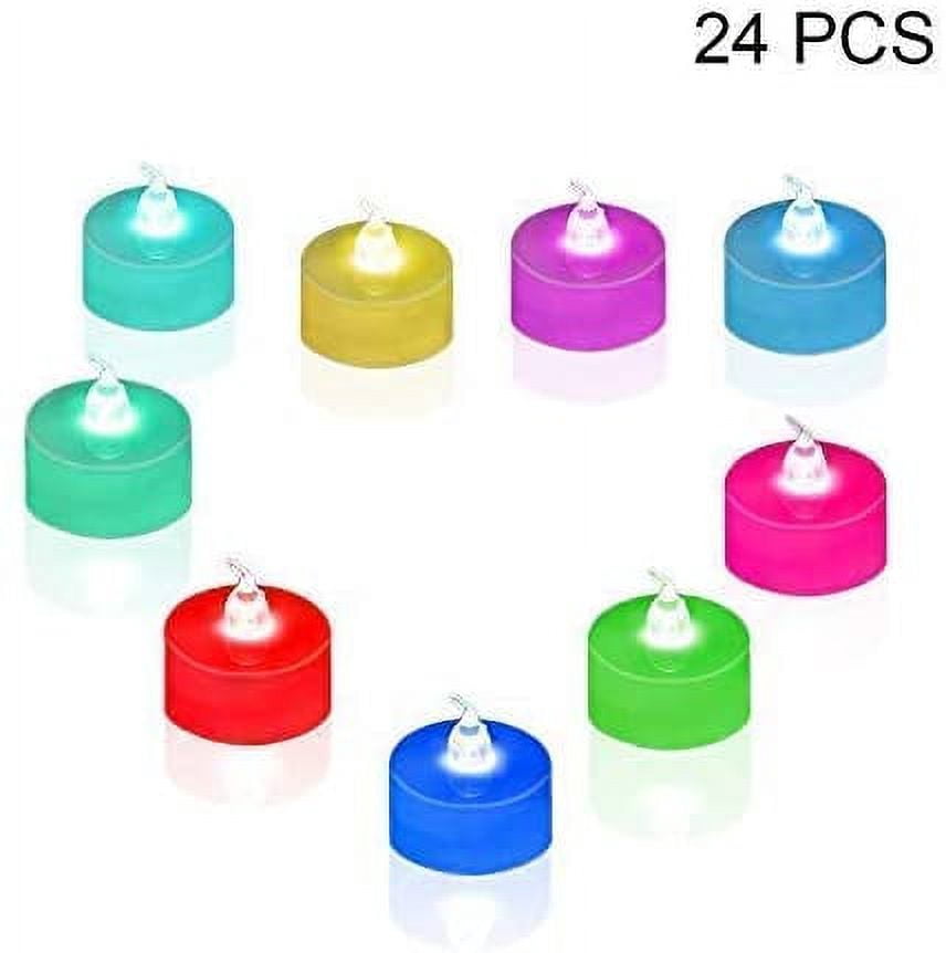 Haitral Candle Lamps Waterproof Candles, 24pcs Battery Operated LED Decorative Flameless Candles Flickering Colorful Light