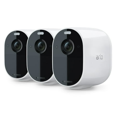 Arlo Essential Spotlight Wireless Security Camera - 3 Pack - 1080p Video Color Night Vision, White VMC2330W