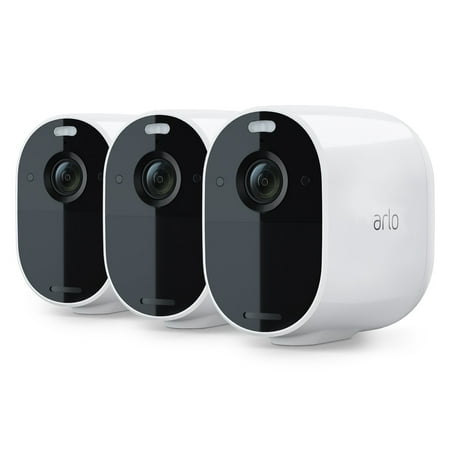 Arlo Essential Spotlight Camera 3 Pack Wireless Security Wire-Free, 1080p Video Color Night Vision, 2-Way Audio, 6-Month Battery Life Direct to Wi-Fi, No Hub Needed White VMC2330W