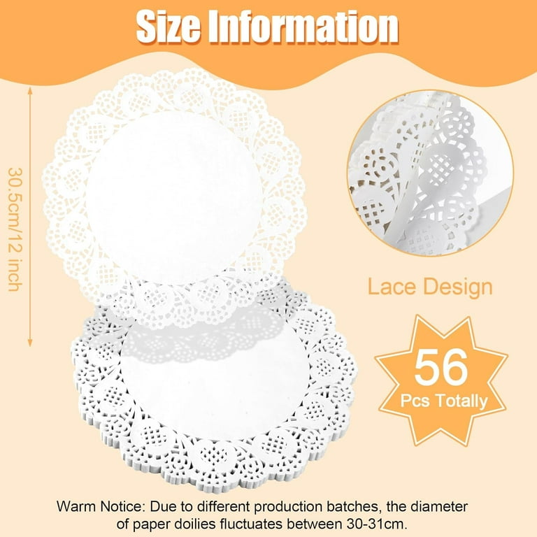 Lace Doilies Paper - 150-Piece Round Decorative Paper Placemats Bulk for Cake
