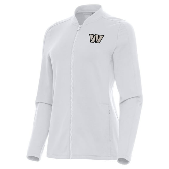 Women's Antigua  White Washington Commanders Continual Full-Zip Jacket