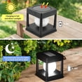 thumbnail image 3 of Bxaolu 2 Pack Solar Post Lights Outdoor, Waterproof Fence Cap for Deck, 4x4 6x6 Wooden Vinyl Outdoor Lights, Posts Patio Garden Decoration Cool White Lighting Black, 3 of 8