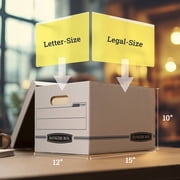 Bankers Box Basic Duty Letter/Legal File Storage Box with Lids, 10 Pack, White Corrugate Cardboard