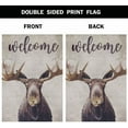 thumbnail image 3 of Moose Welcome House Flag Vertical Double Sided Burlap Moose With Two Big Antlers Brown Farmhouse Yard Outdoor Seasonal Flags Decoration 28 x 40 Inches, 3 of 6