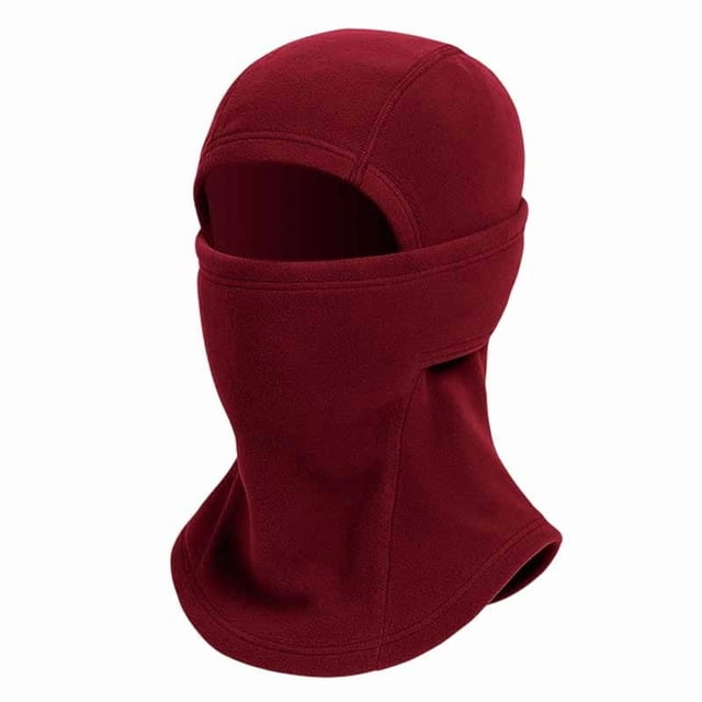 Wine Mens Full Face Thermal Mask With Fleece Lining Construction For Cold Weather Windproof Protection And Multi Purpose Use During Winter Free Size