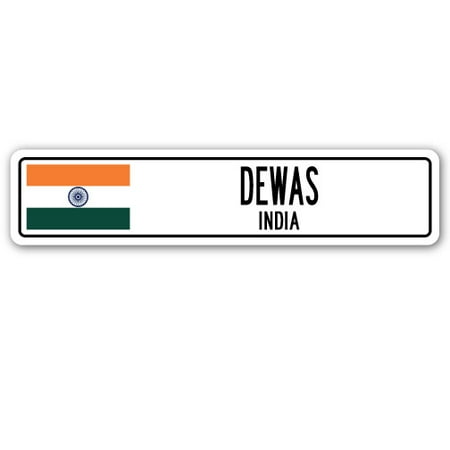 - DEWAS, INDIA Street Sign Indian flag city country road wall gift