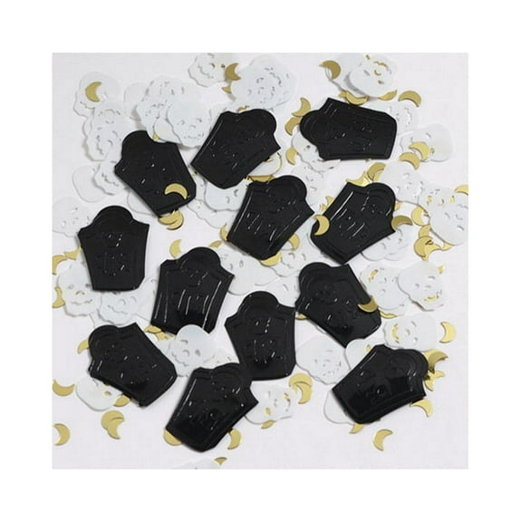 CCV Inc. Tombstones, Skulls, And Moons Halloween Confetti - 1/2 Ounce Bag