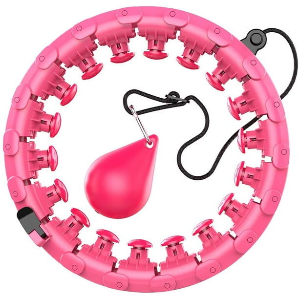 Fiteroc Weighted Fitness Hula Hoop Adult Beginner - Weighted Hula Hoop for  Adults - Detachable and Portable - Exercise Holahoop with Jump Rope,  Resistance Band and Carry Bag Black/Pink