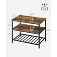 thumbnail image 4 of Kitchen Island with 3 Shelves, 39.4 Inches Kitchen Shelf with Large Worktop, Stable Steel Structure, Industrial, Easy to Assemble, Rustic Brown and Black, 4 of 7