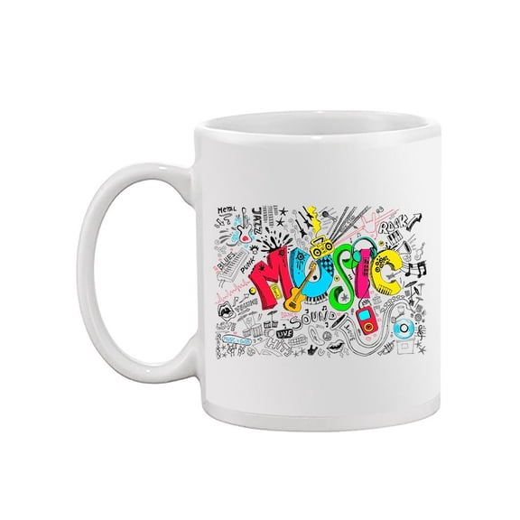 Music Doodles Design Mug Unisex's -Image by Shutterstock