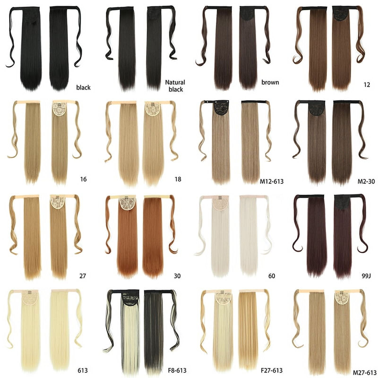 32inches Synthetic Ponytail Hair Extension Clip in Fake Wig Hairpiece Blonde Wrap Around Pigtail Long Smooth Overhead Pony Tail