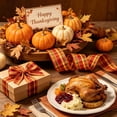 thumbnail image 2 of Fall Plaid Wired Edge Ribbon 2.46 Inch Wide, Thanksgiving Harvest Checkered Ribbon Roll for Gift Wrapping Wreath DIY Craft Halloween Fall Home Party Decoration, 2 of 6