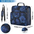 thumbnail image 3 of Water-Resistant 3-Ring Binder Organizer with Multiple Pockets Zipper Binder Bag for Office Deep Blue Flower, 3 of 8
