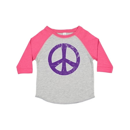 

Inktastic Peace Sign Purple Distressed Retro Gift Toddler Boy or Toddler Girl T-Shirt