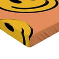 thumbnail image 2 of Ambesonne Emoji Fitted Sheet, Happy Round Faces Pattern, Twin XL Size, Dark Peach Mustard Black, 2 of 3