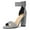 Black White, variant on BLISSFUL STEP Women's Block Heels Zipper Buckle Ankle Strap Sandals Black 6