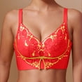 thumbnail image 6 of YWDJ Wireless Bras for Women Plus Size Full Coverage Push up Wirefree Comfort Straps Support Lace Bralette Breathable Soft Bra for All Shapes Sagging Breasts Red S, 6 of 6