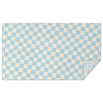 Light Blue and Cream Checkered Pattern Rectangle Tablecloth 60"x102",Waterproof Polyester Rectangle Table Cloth, Wipeable Spillproof Polyester Tablecloth for Dining, Camping, Indoor and Outdoor