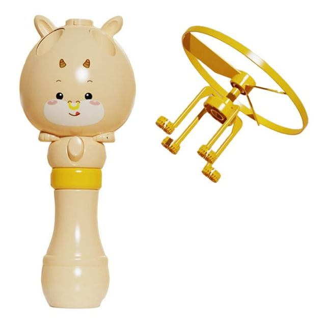 Souffleuse de Bulles en Vol Libellule d'Été Aéronef Enfants Extérieur Cadeaux Souvenir de Fête Jaune