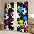 thumbnail image 2 of Manfei Boys Soccer Sports Curtains Pack of 2 (42x84 Each), Cartoon Football Rugby Curtains Blackout, Artwork Graffiti Splash Bedroom Curtains, Blackout Curtains Room Decor, 2 of 6