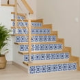 thumbnail image 3 of Mi Alma Floral Blue Tile Stickers - Removable Vinyl 4x4, 24 pcs, 3 of 9