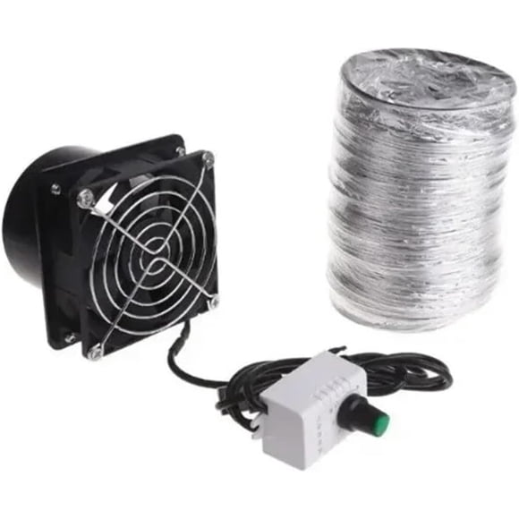 Ventilador extractor de velocidad ajustable, ventilador extractor de conducto USB con conducto de 1 metro