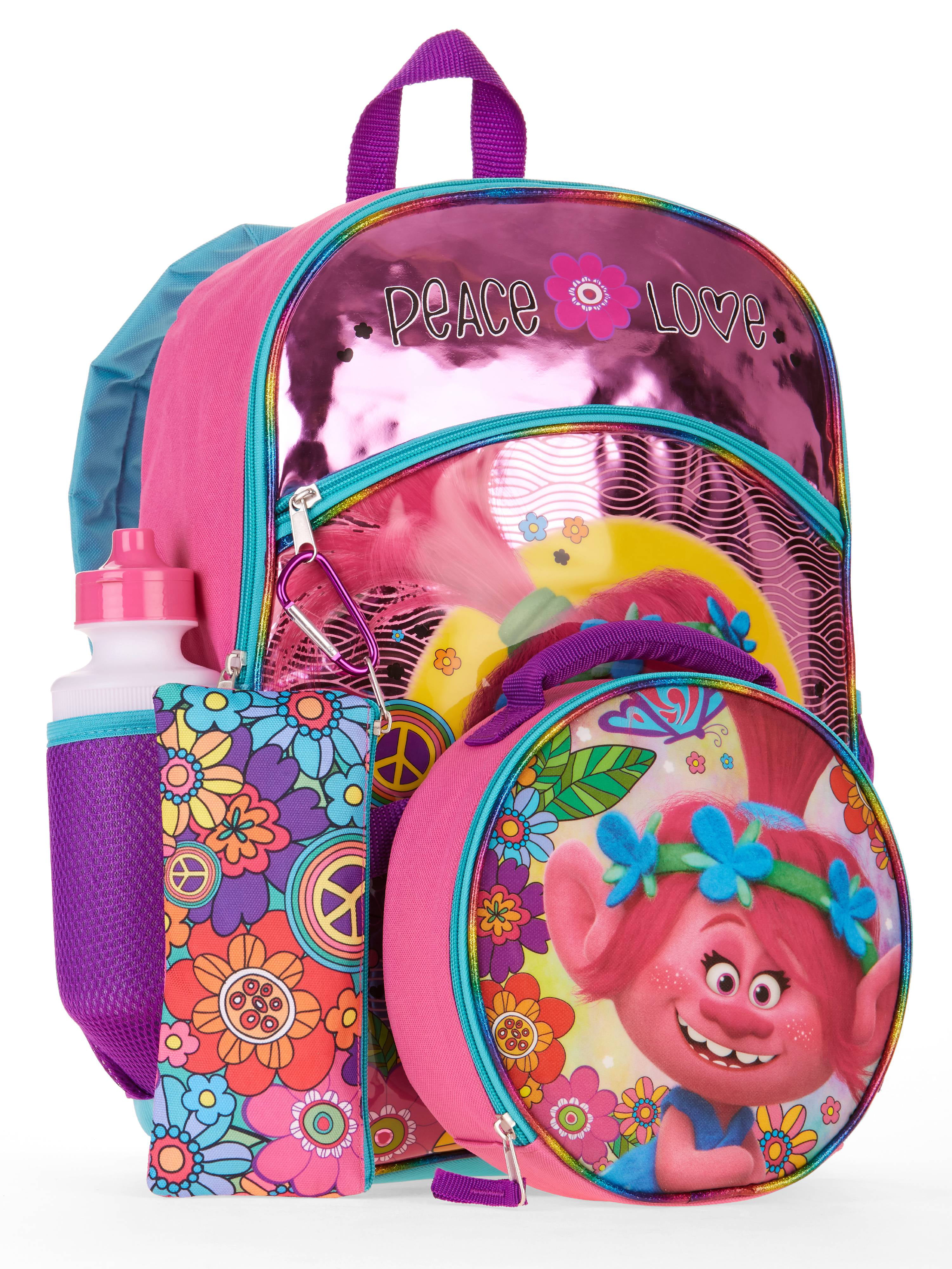 Kids Trolls Beach Bag Pink Shoulder Party Bag for Girls School Essentials