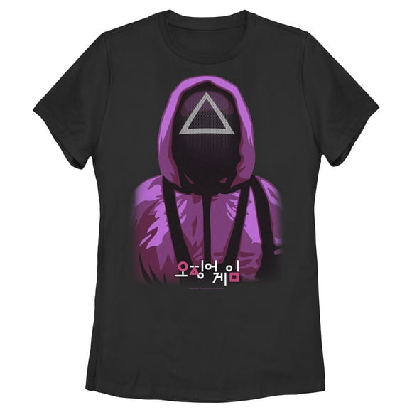 T-Shirt Femme Squid Game Triangle Masque Soldier - Black - Moyen