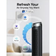 DREO Smart Tower Fan for Bedroom, 90° Oscillating 40 Standing Fan, 26ft/s High-Speed 5 Speeds 4 Modes, Quiet Room Floor Fans, Touch/Remote/APP & Voice Control, Work with Alexa, 12H Timer, Silver
