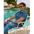 thumbnail image 3 of COOFANDY Men's 2 Piece Linen Beach Outfits Short Sleeve Button Down Shirts Loose Pants For Men, 3 of 6