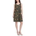 thumbnail image 2 of FORMRS Summer Dress for Women Loose U Neck Sleeveless Midi Beach Sundresses with Pockets, Green Forest Fox Pattern, 2 of 8