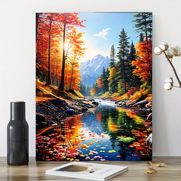 DIY Paint By Numbers Kit for Adults - Forest Scenery with Colorful Deer | 16x20" Canvas Wall Art | Perfect for Home Decor, Birthdays, Father's & Mother's Day Gifts | Includes Pre-Printed