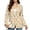 Beige Pumpkin Maple Print, variant on Candy Cane Print Ladies Suit Jackets Long Sleeve Single Button Casual Blazer with Pockets for Christmas Holiday Party Office Workwear, 2XL