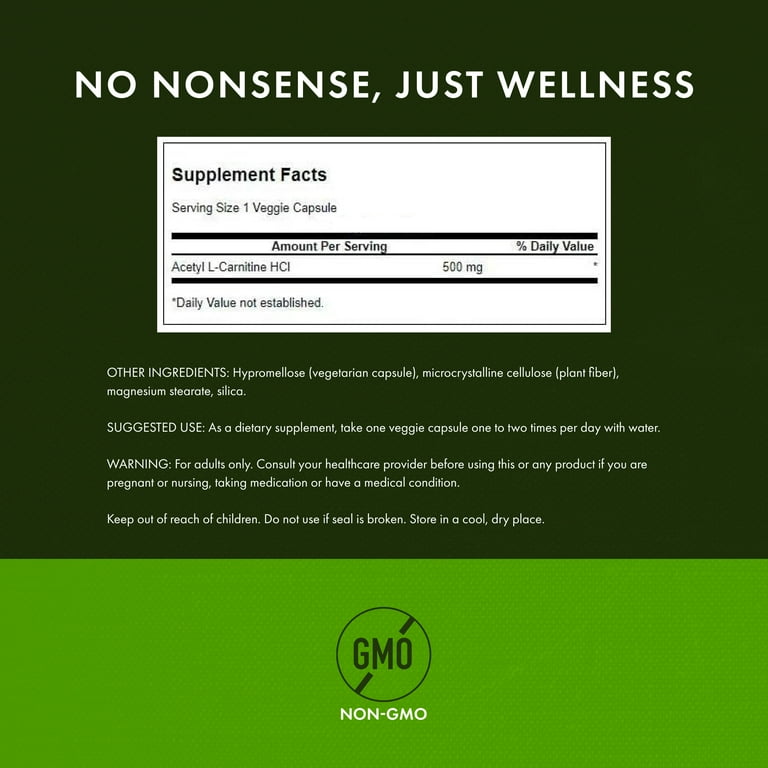 swanson premium acetyl l carnitine Swanson Acetyl-L-Carnitine - Amino Acid Supplement Promoting Cognitive  Health & Muscle Support - Natural Formula May Promote Nervous System Health