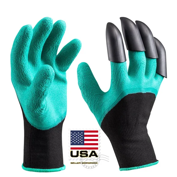 PURELY- Gardening Digging Planting Pruning Tools Lawn Care 4 Claws Garden Genie Gloves