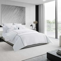 Vera Wang Zig Zag King Duvet Cover Set in White