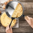 thumbnail image 3 of Stainless Steel Frying Pan 10" Steel Skillet 3 Ply Cookware Deep Frying Pan, 3 of 6