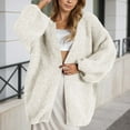 thumbnail image 2 of CUZIBR Women'S Sweaters Soft Knit Cardigan Coat Long Length Oversized Jacket Solid Color Long Sleeve Open Front Sweater Tops Winter Clothes,Beige,L, 2 of 4