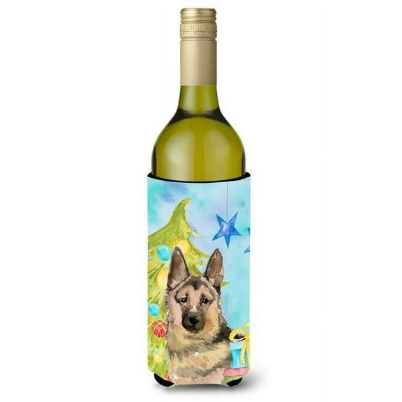 German Shepherd Christmas Wine Bottle Beverge Insulator Hugger